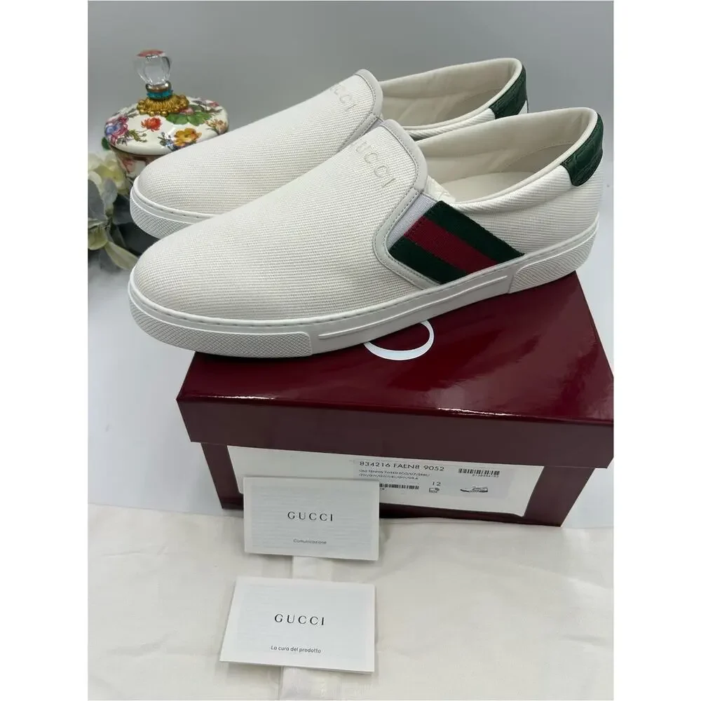 Men's Gucci ace slip on sneakers size 12 fits 12.5 US made in Italy